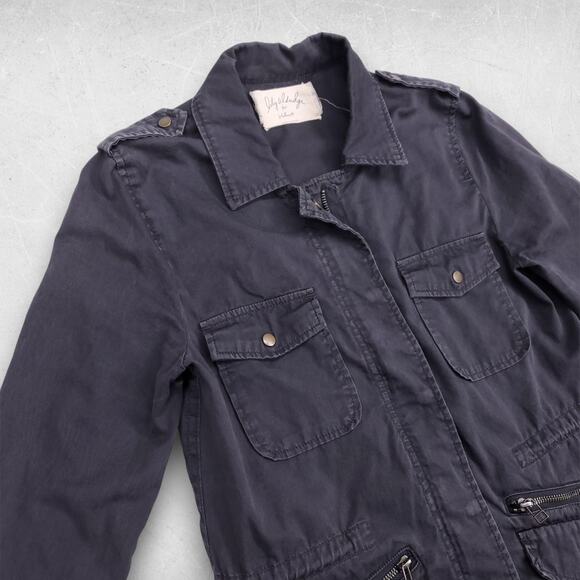 Velvet Parka Women S Dk Gray Drawstring Cinch Waist Collared Utility Streetwear - Picture 9 of 11